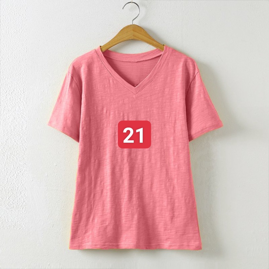 Áo thun xược cotton nữ cổ tim tay ngắn,thun giấy cổ tim nữ cổ V nữ NEON , phong cách Basic Hàn Quốc | BigBuy360 - bigbuy360.vn