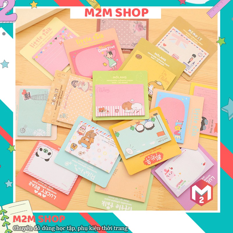 Tập giấy note ghi chú cute nhiều mẫu hoạt hình dễ thương xinh xắn