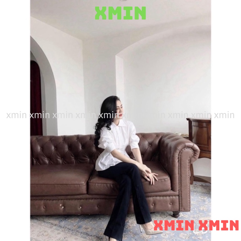 ÁO SƠ MI XIAOZING CHIẾT EO TÔN DÁNG ÁO SƠ MI TRẮNG SANg chảnh kaca xmin