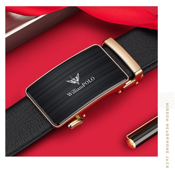 Thắt lưng nam cao cấp WilliamPOLO , dây nịt nam cao cấp - POLO21327P full hộp đựng và túi xách