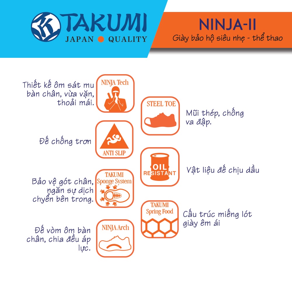 Giày Bảo Hộ Takumi Ninja II Siêu Nhẹ | BigBuy360 - bigbuy360.vn
