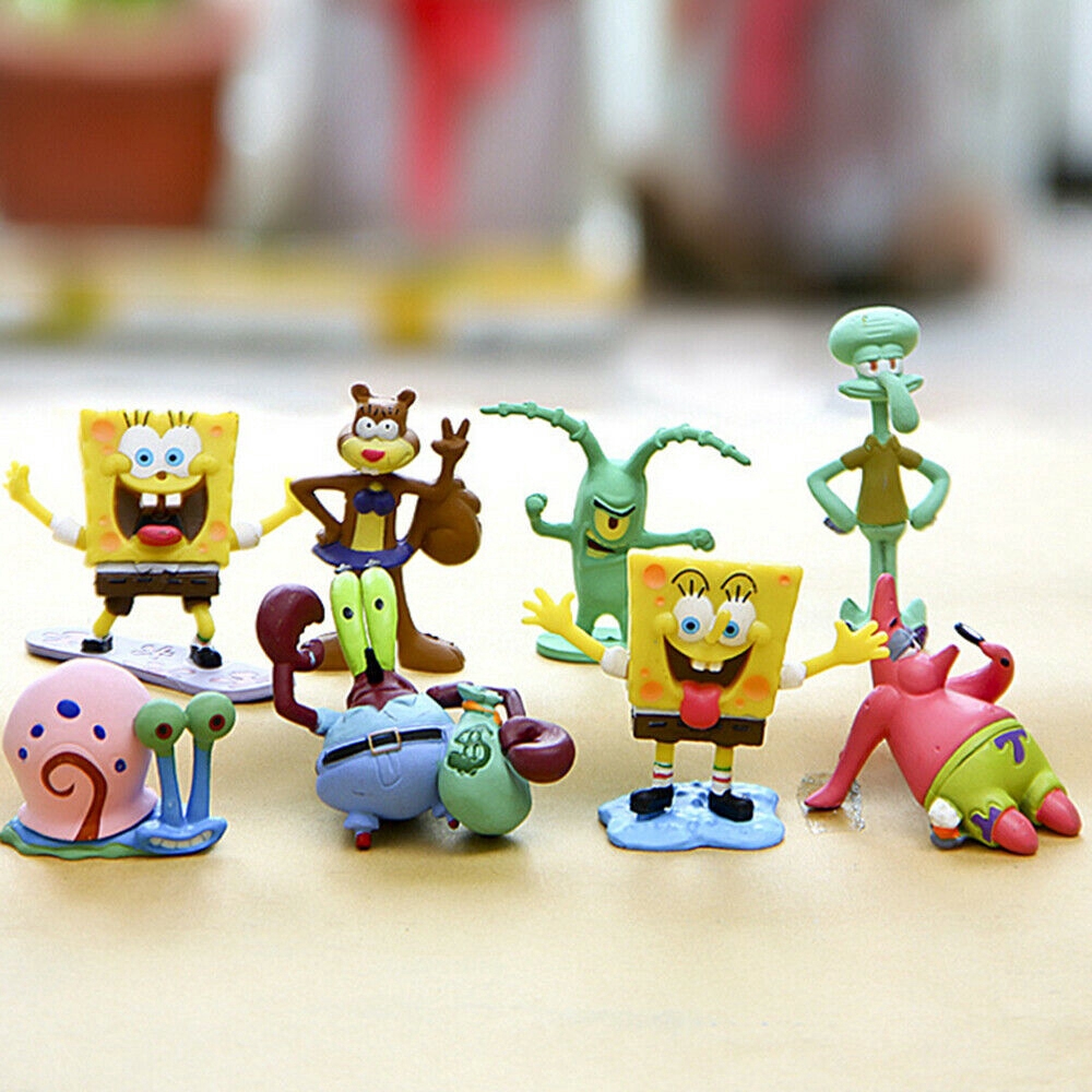 Bộ 8 đồ chơi PVC kiểu dáng Spongebob dễ thương cho trẻ em