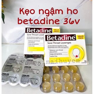 Đủ bill kẹo ngậm giảm ho, giảm đau rát họng betadine hộp 36v - ảnh sản phẩm 1