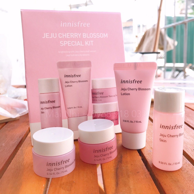 Bộ Kit Dưỡng Trắng Da 4 Món Innisfree Cherry