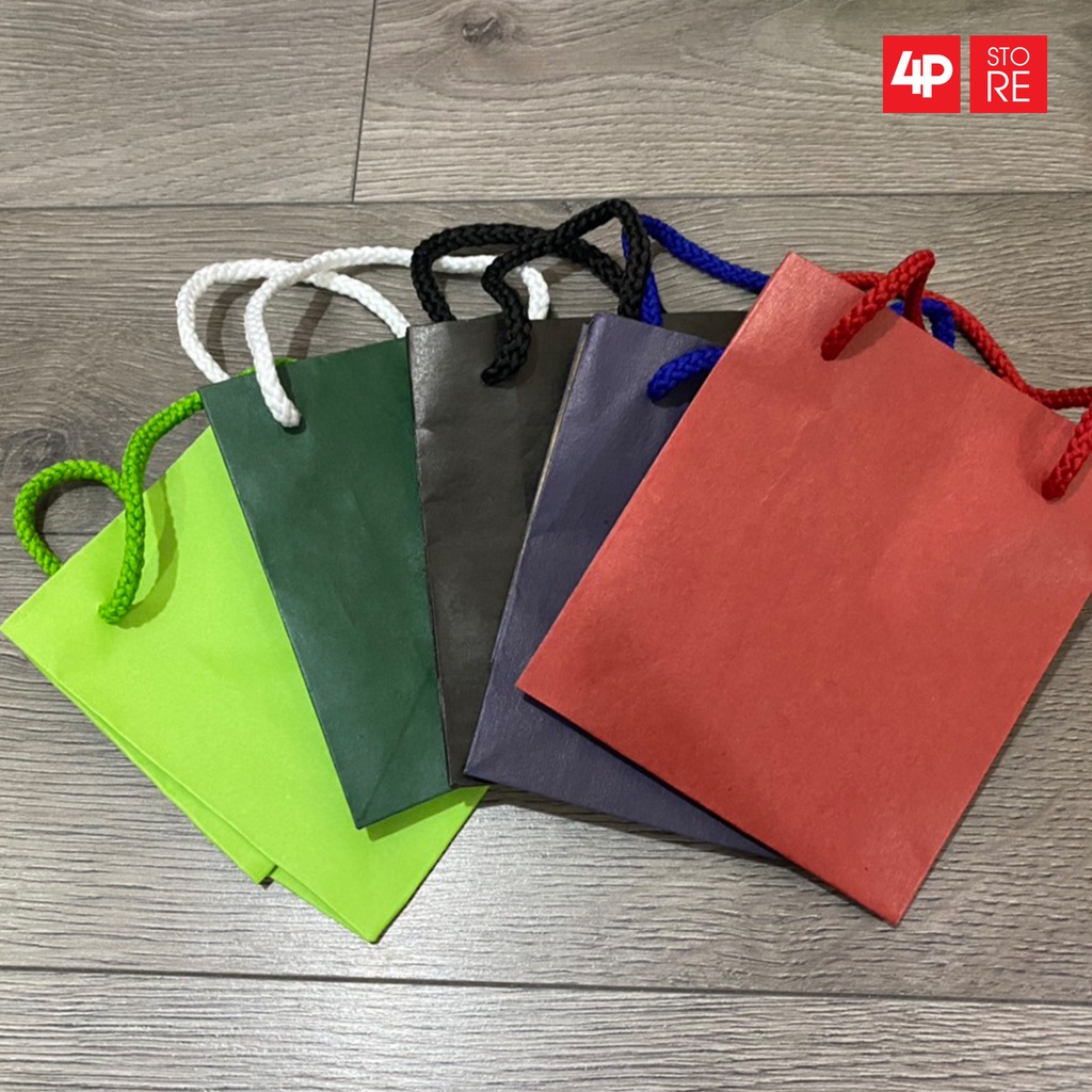 01 TÚI KRAFT ĐỎ ĐẬM QUAI DÙ 11X13X6CM - HỎA TỐC