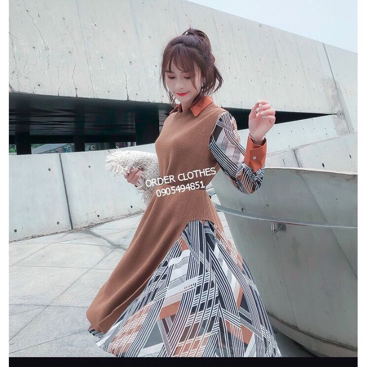 Đầm Nữ Len Mùa Đông Quảng Châu Cao Cấp Bin Sports XH001