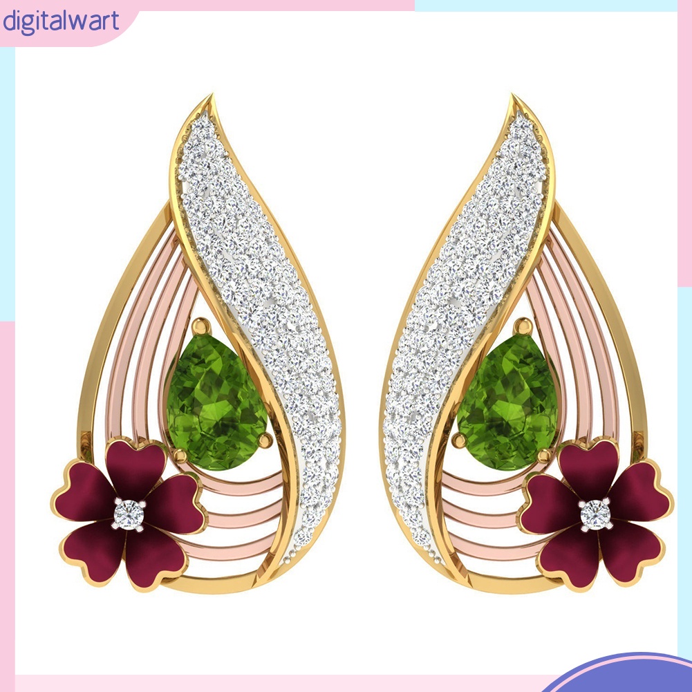 Set Dây Chuyền Và Đôi Khuyên Tai Đính Ngọc Lục Bảo Giả Thời Trang Cho Nữ