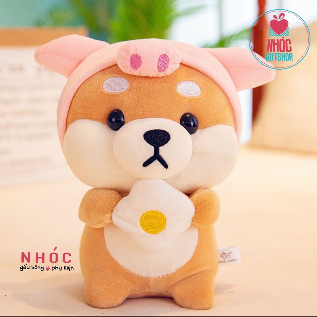 Gấu Bông Hoạt Hình Chó Shiba Cosplay Đội Nón Thú Lông Mịn Bông Mềm Hàng Cao Cấp Đồ Chơi Cho Bé An Toàn Dễ Thương