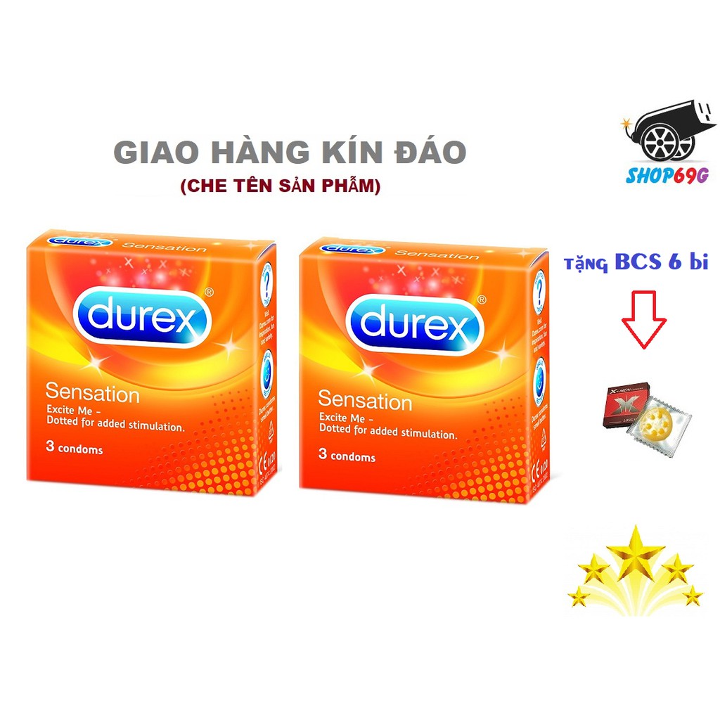 Bao Cao Su Siêu Gai Li Ti Sensation Durex (Bộ 2 Hộp) Tặng BCS 6 Bi