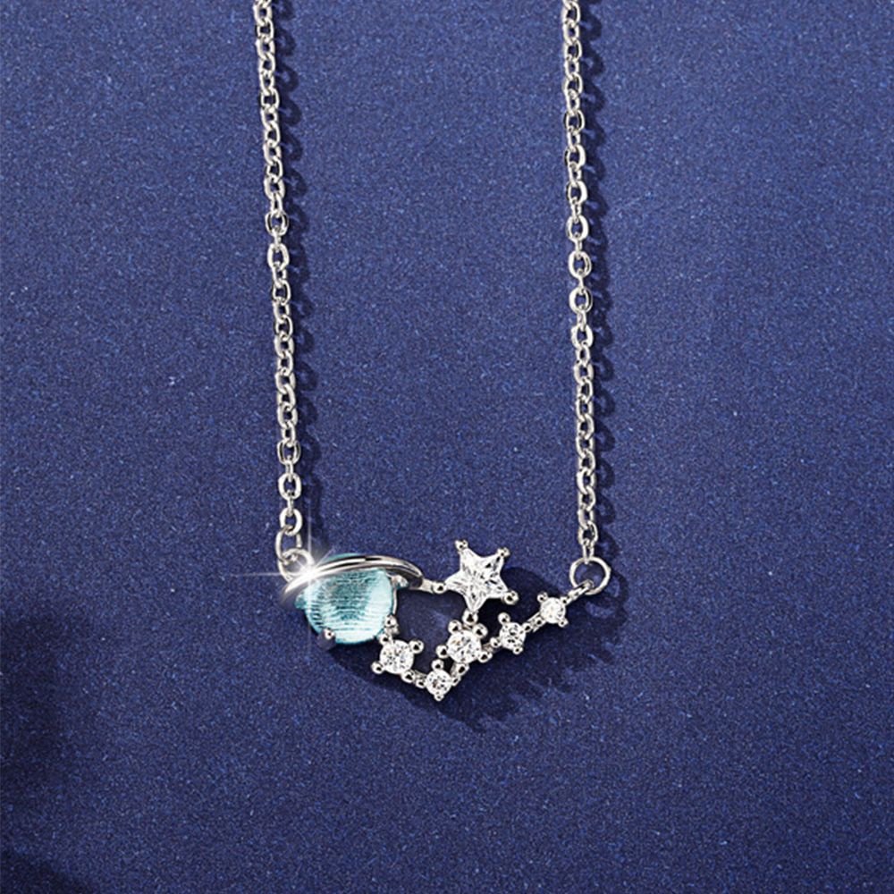 Epoch vòng cổ Mặt Đá Sapphire Hình Hành Tinh Thanh Lịch Thời Trang Cho Nữ