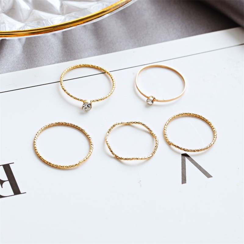 NEW Nhẫn Đeo Tay Kim Loại Đính Đá Xinh Xắn Cho Nữ