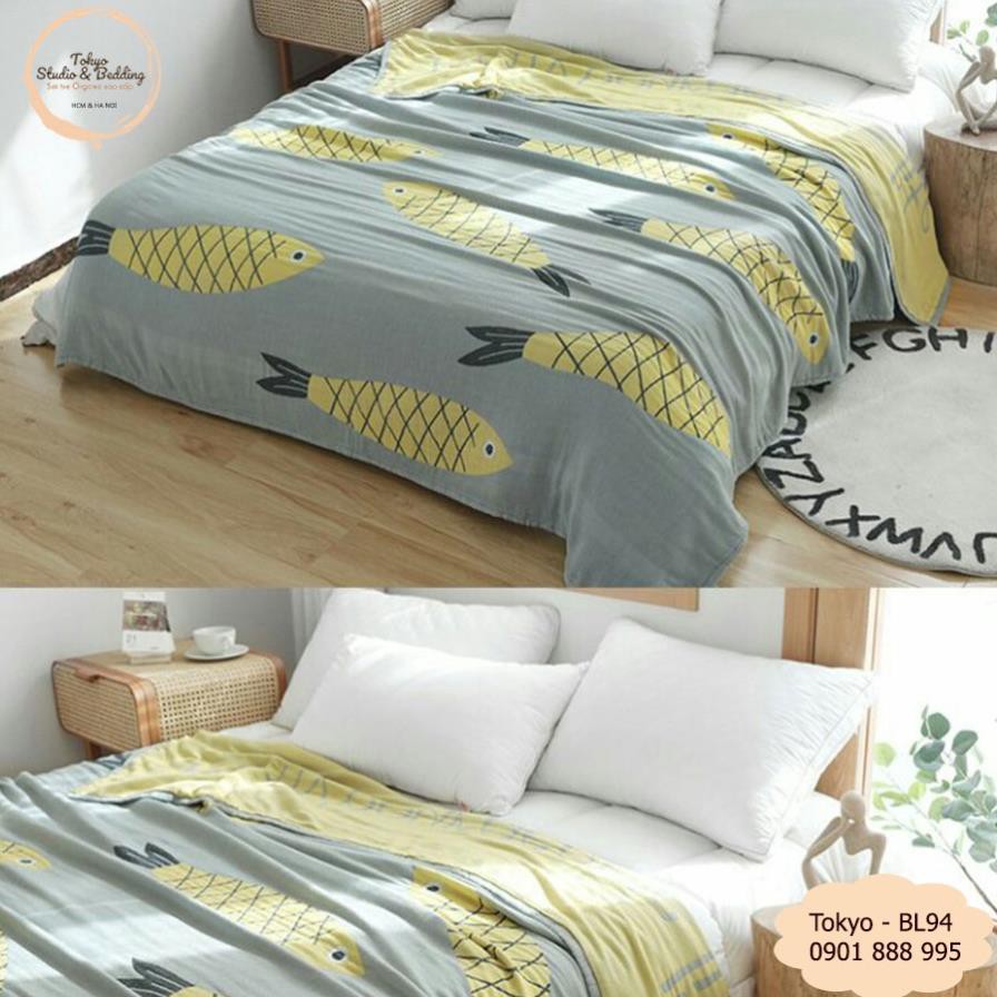 HOT🔴TH Chăn Xô Thu cho bé Cotton Sợi tre Organic_Dòng Cao cấp siêu kháng khuẩn