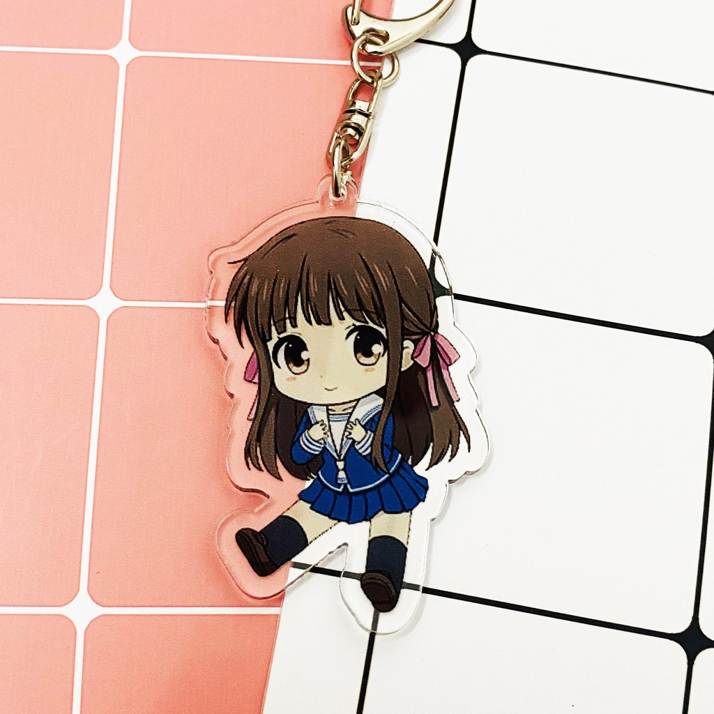 ( Mica trong acrylic ) Móc khóa Fruits Basket Hóa giải lời nguyền Tohru quà tặng xinh xắn dễ thương in hình anime chibi