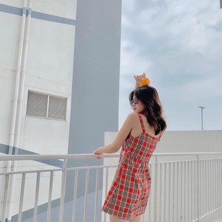 ĐẦM KẺ CARO CỘT NƠ NGỰC