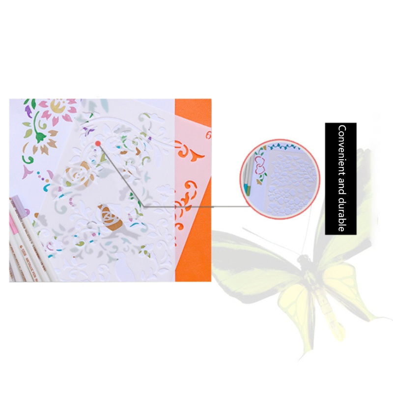 Bộ 12 Khuôn Vẽ Graffiti Trang Trí Tường / Nội Thất Canva