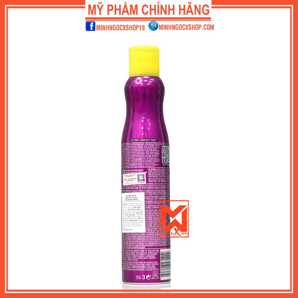 Xịt tạo phồng và làm dầy tóc TIGI QUEEN FOR A DAY 311ml chính hãng