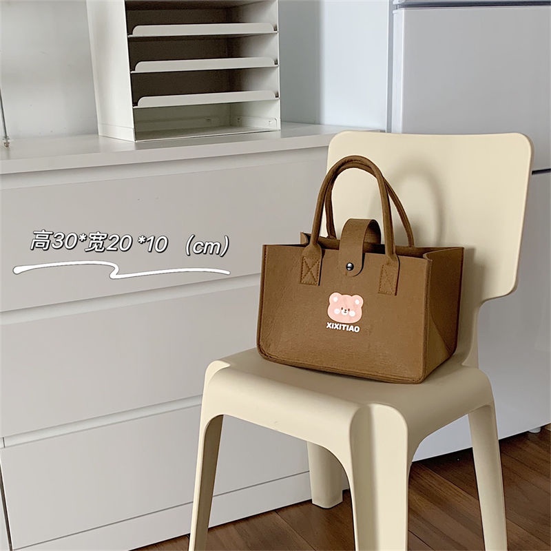 Oeteo Túi Xách Tay Cắm Trại Bằng Vải Hình Gấu Cho Nữ