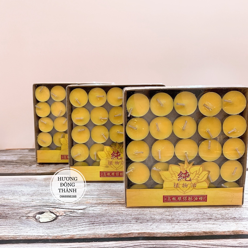Nến tealight 100 viên bơ thực vật cháy ~1h không khói không muội