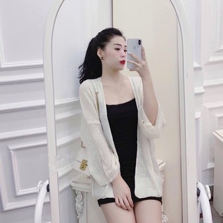 Khoác Cadigan vải len dệt
