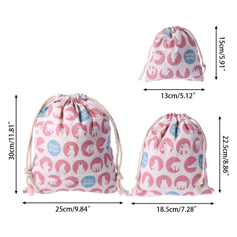 Túi Tote Dây Rút Chất Liệu Cotton Lanh Đựng Đồ Lót / Đồ Chơi