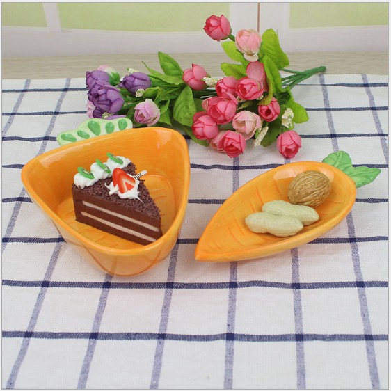 Bát Ăn Dặm Cho Bé , Đĩa Ăn Dặm Gốm Sứ Kiểu Nhật Cà Rốt