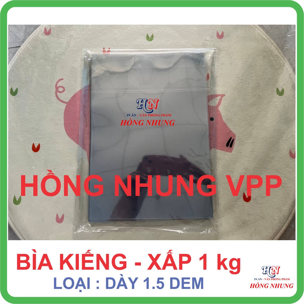 Xấp 1kg Bìa Kiếng Đóng Sách A4 - Dày 1.5 Dem (1.5 Zem) - Trắng Trong suốt