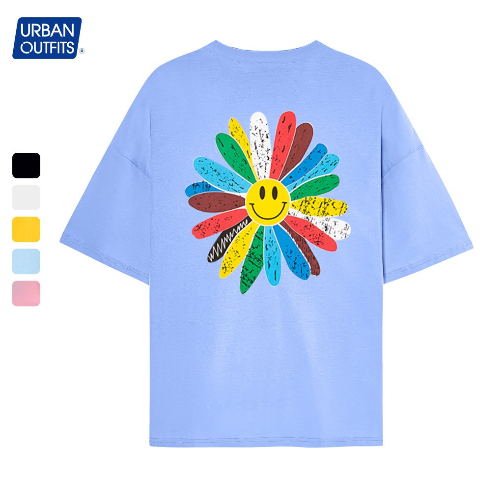 Áo Thun Tay Lỡ Nữ Nam Form Rộng URBAN OUTFITS In Hoa Cúc Màu ATO05 Cotton 4 Chiều Local Brand
