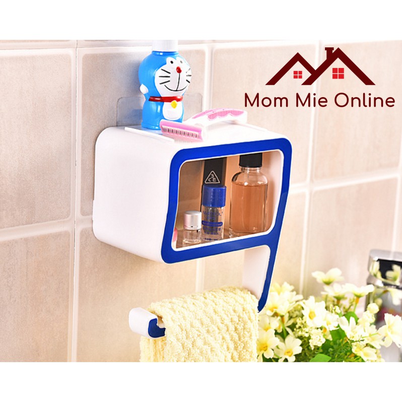 Kệ mini số 9 để vật dụng nhà tắm, sinh hoạt, treo khăn - H004