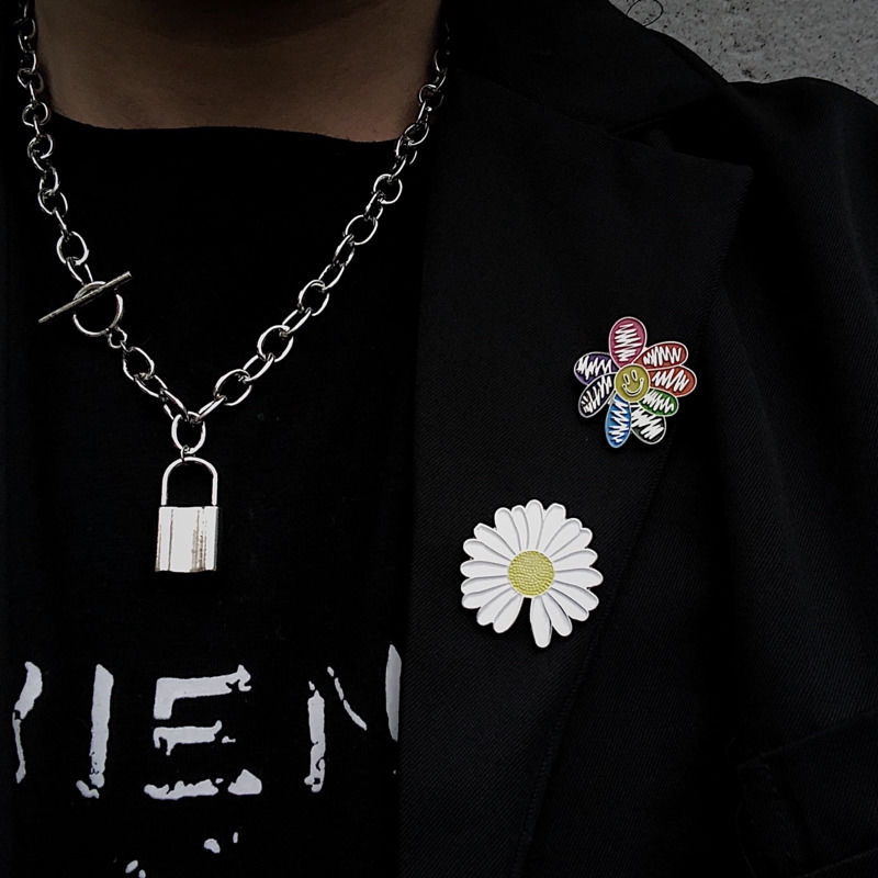 Dây chuyền phối mặt hình ổ khóa phong cách hiphop cá tính