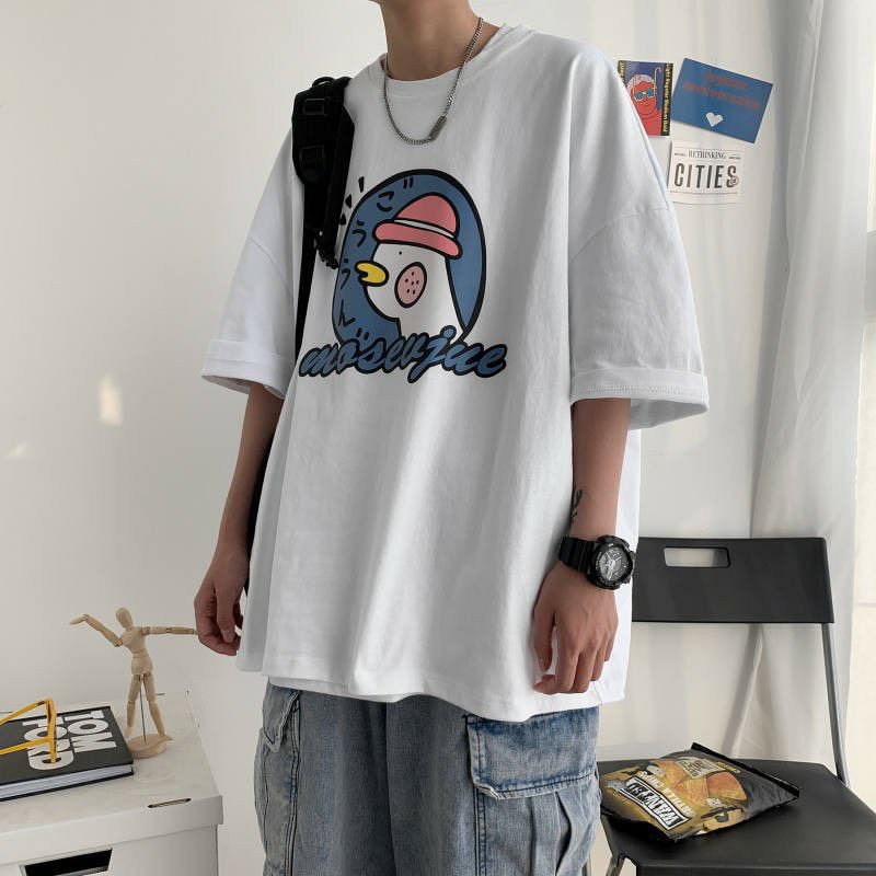 Áo thun tay lỡ unisex moéujue gà