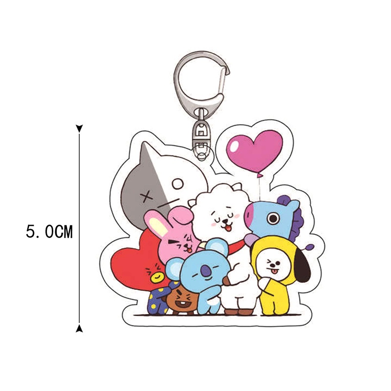 Móc khóa nhựa in hình nhân vật BT21 dễ thương