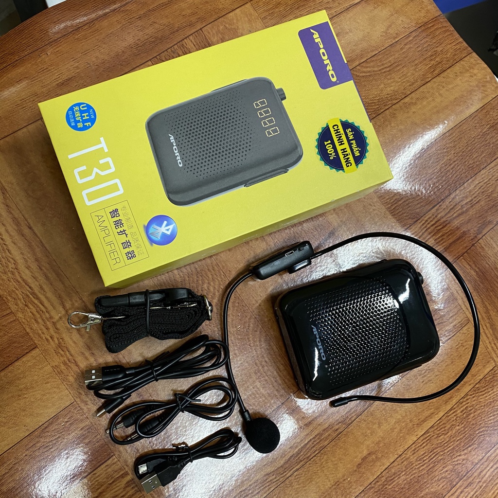 Máy trợ giảng  APoro không dây T30 UHF Bluetooth 5.0  âm thanh to, trong