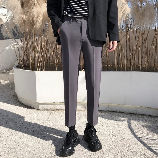 Quần Tây Nam - Quân Âu Nam Đen Hàn Quốc Công Sở Giá Rẻ Dáng Ôm Chuẩn Vải Co Giãn Không Nhăn Hori