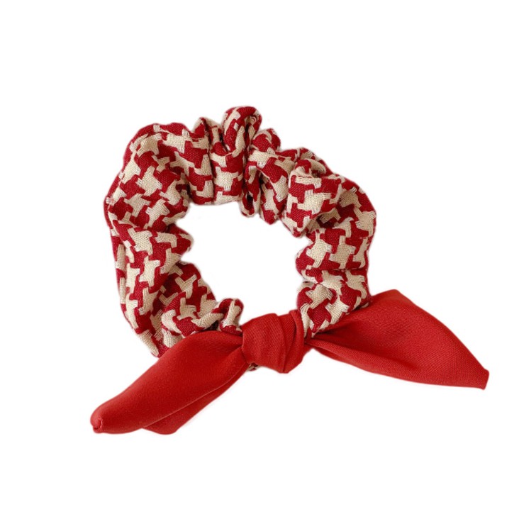 Dây buộc tóc scrunchies, dây cột tóc chun buộc tóc nữ kẻ nơ dễ thương thời trang Hàn Quốc P168 - VHT SHOP