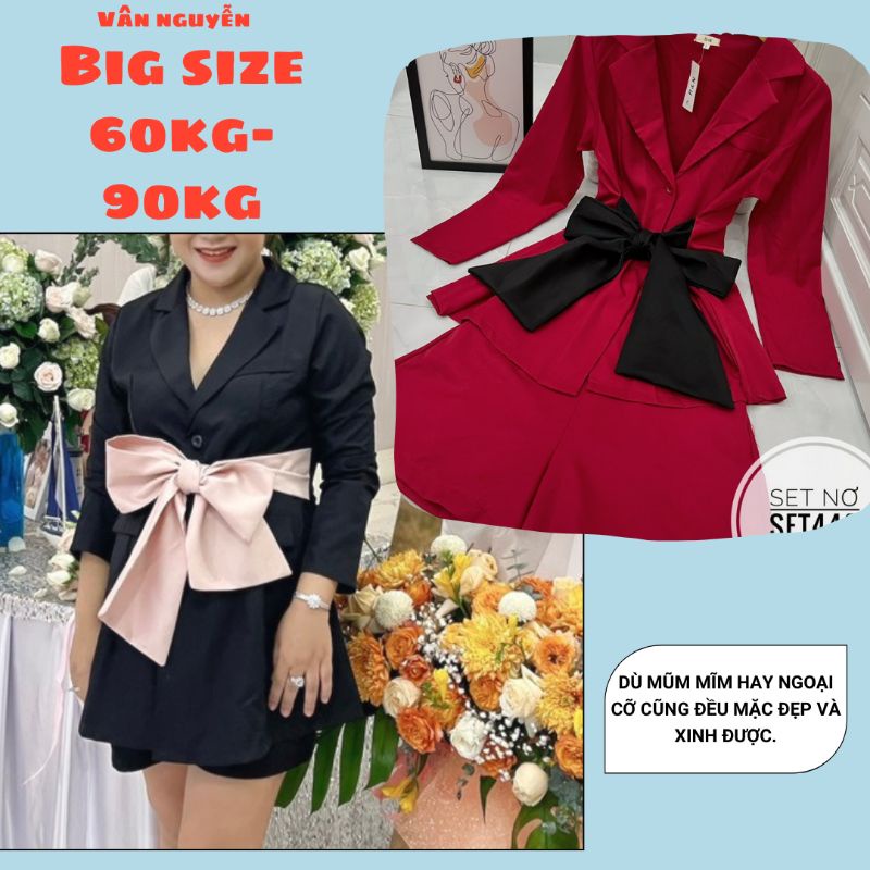 Set vest big size phối nơ từ 60kg-90kg