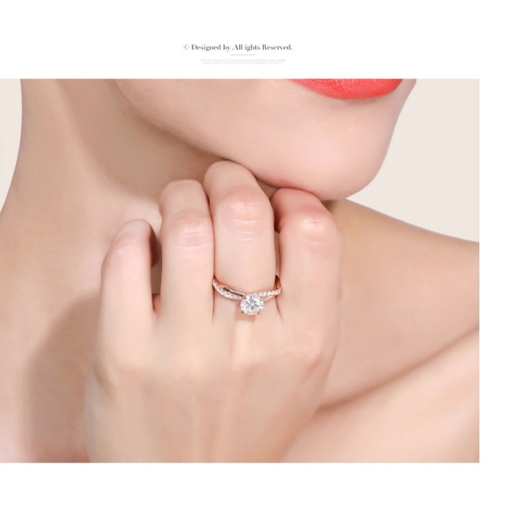 Nhẫn Đeo Tay Kim Loại Đính Đá Màu Thanh Lịch Cho Nữ