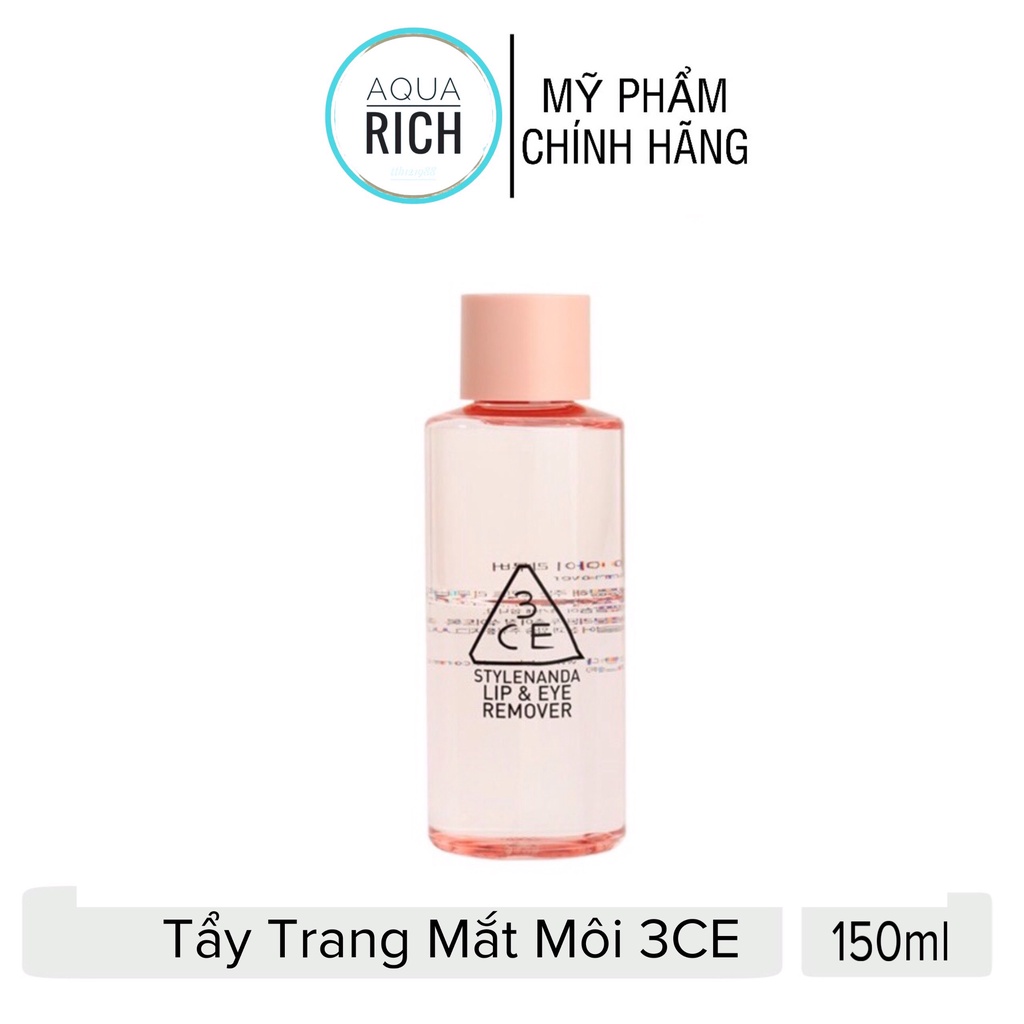 Nước Tẩy Trang Cho Mắt &amp; Môi Make-up 3CE Lip &amp; Eye Remover 150ml