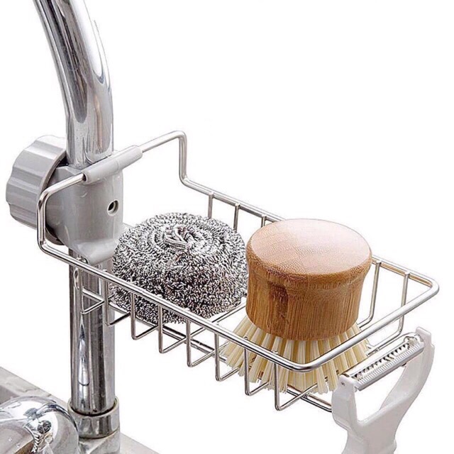 Giỏ treo inox vòi bồn rửa chén tiện dụng 4.9