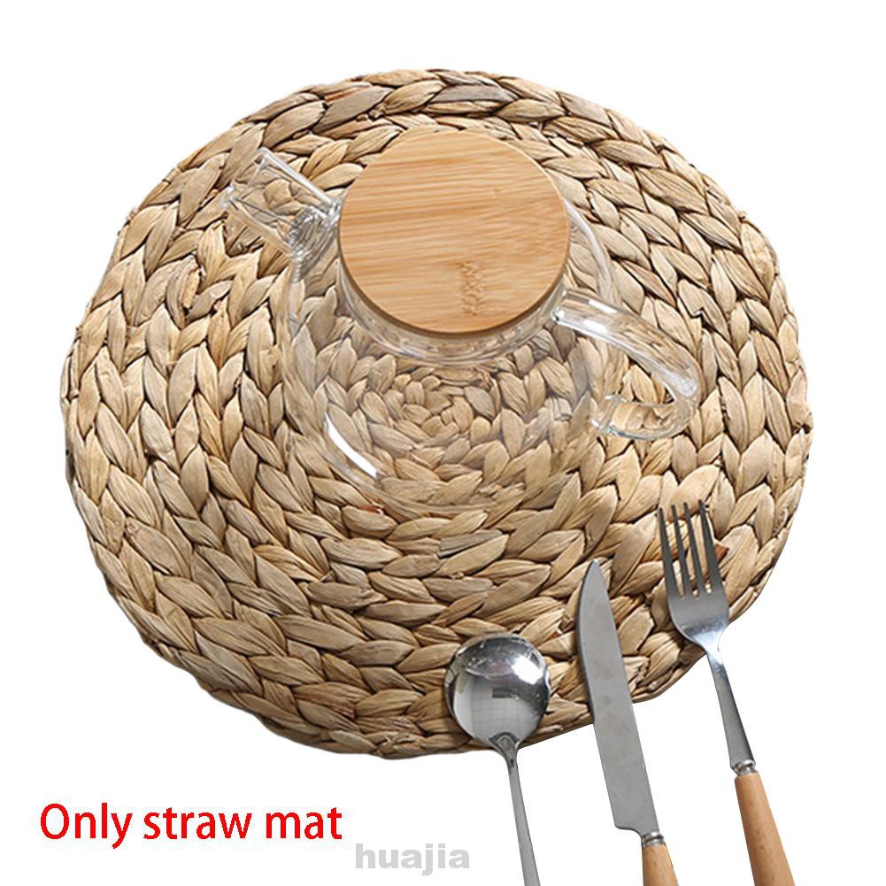 Cup Mat Placemats Straw Braid Eco-friendly Grass Cushion Woven Kitchen Gadget Tools