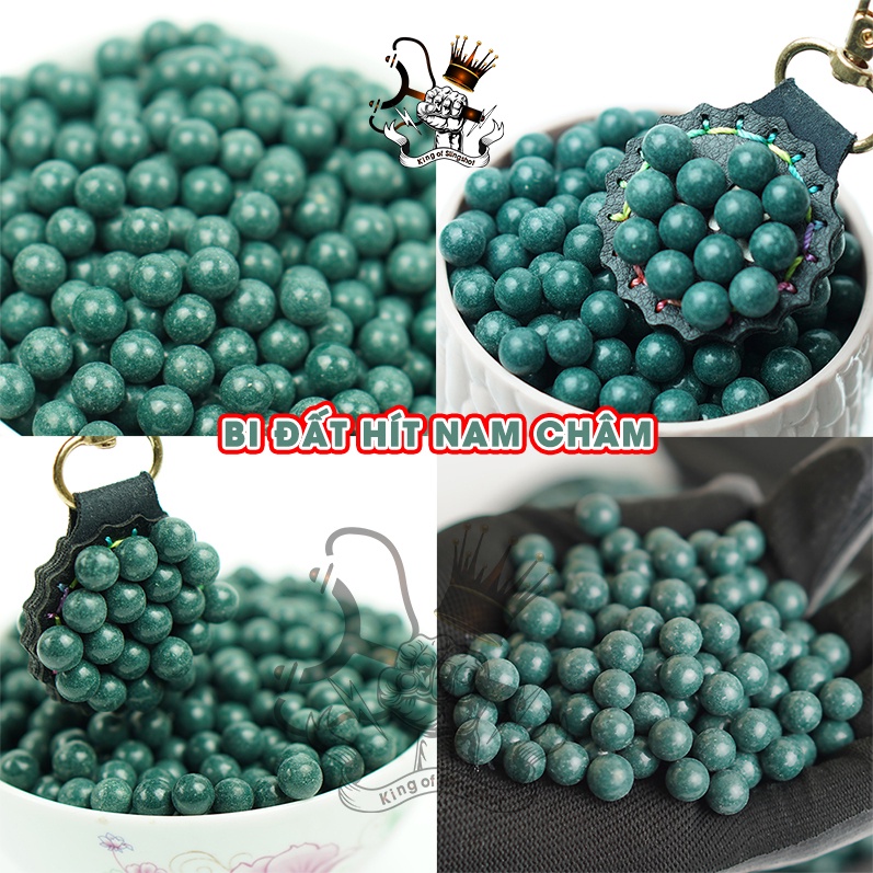 [Ưu Đãi] Bi đất sét cho ná cao su màu xanh ngọc ngẫu nhiên 8-9mm, Sản phẩm trộn bột sắt, hít nam châm tốt