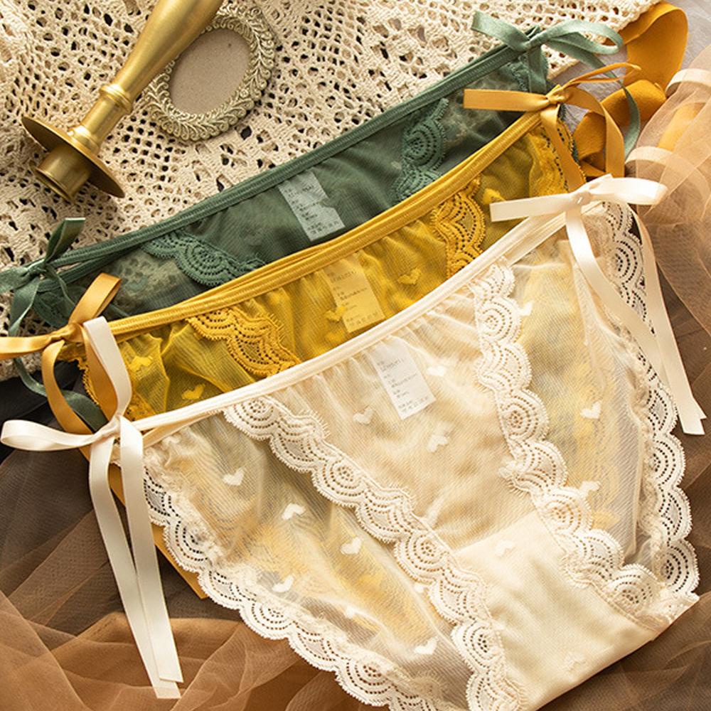 MOCHO Quần Lót Lưới Trong Suốt Lưng Thấp Đính Nơ Thiết Kế Quyến Rũ