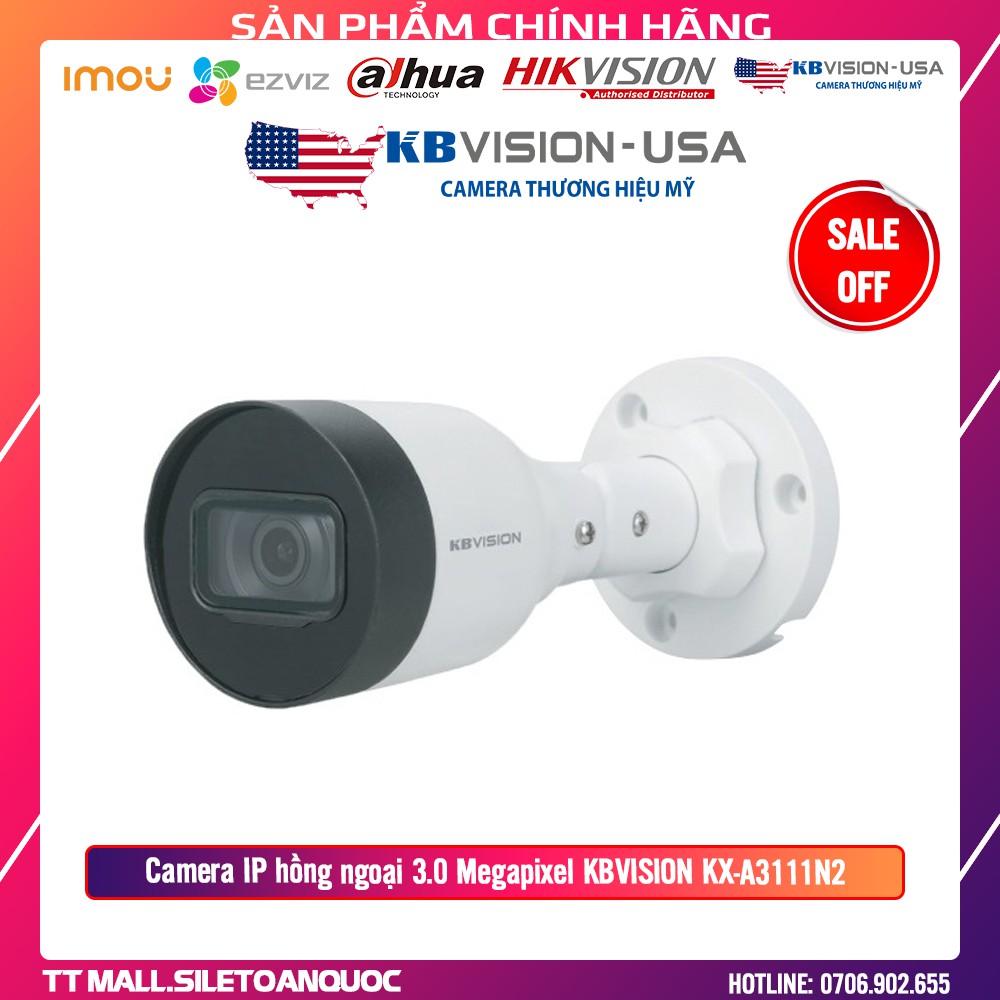 Camera IP hồng ngoại 3.0 Megapixel KBVISION KX-A3111N2