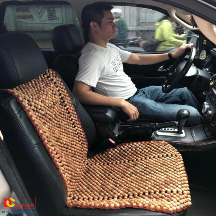 Đệm hạt gỗ tựa lưng massage ô tô 100% gỗ Ngọc Am tự nhiên, dạng đan kết diềm mép cao cấp: Mã sản phẩm NA-D