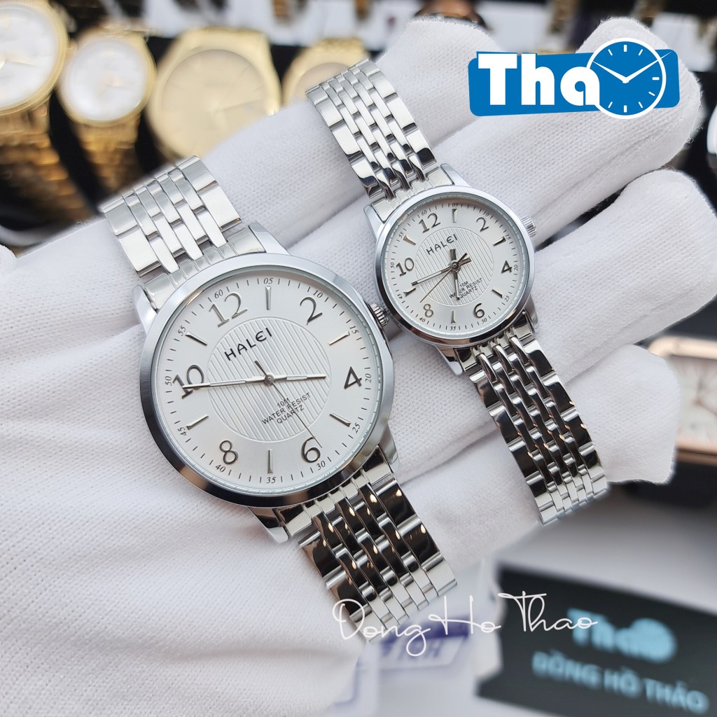 [Mã FAMAYFA2 giảm 10K đơn 50K] Đồng Hồ Cặp Đôi Nam Nữ Halei 484 Dây Trắng Mặt Trắng | BigBuy360 - bigbuy360.vn