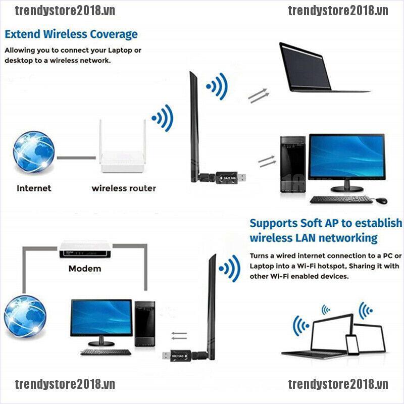 Usb Wifi 1200mbps 2.4g / 5g Antenna 802.11ac | BigBuy360 - bigbuy360.vn