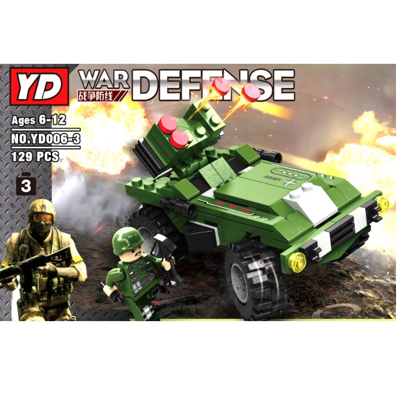 BỘ ĐỒ CHƠI XẾP HÌNH XE TĂNG, XE BỌC THÉP, Lắp Ráp Xe Chiến Đấu Quân Đội – 27 Tạo Hình