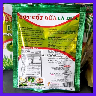 Bột Cốt Dừa  LÁ DỨA Minaco Gói 50g ( coconut powder ) & pandan