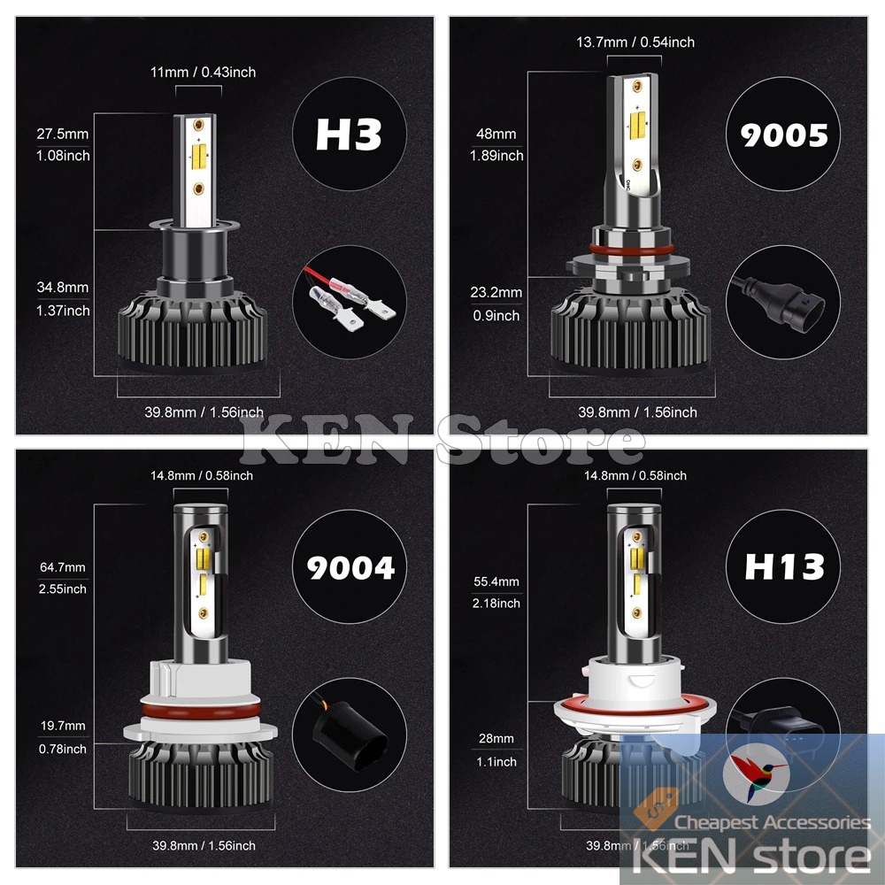 Bóng led H1 H4 H7 H11... Chip ZES Samsung INFITARY Multi Color
