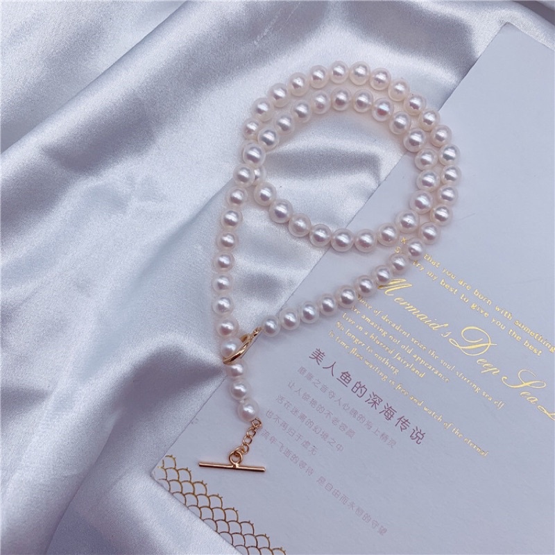 Chuỗi Đeo Cổ Hạt Trai Màu Trắng 9ly - NTTT04 - Trường Thịnh