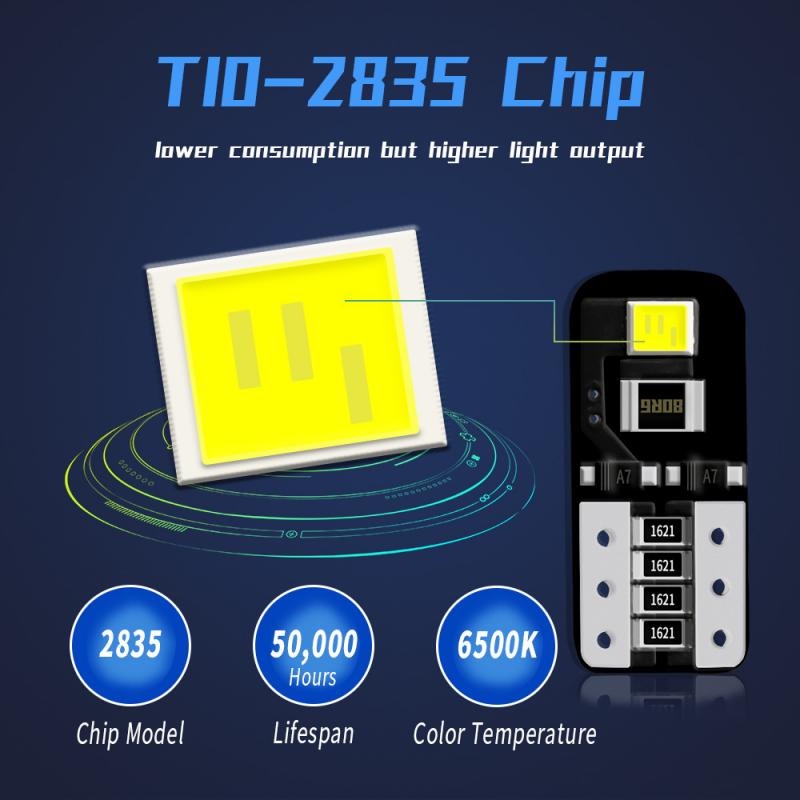 Set 10 Đèn LED T10 2835 2SMD Cho Xe Ô Tô